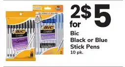 ACME Bic Black or Blue Stick Pens offer
