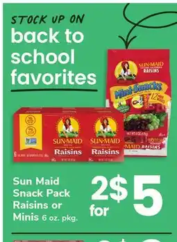 ACME Sun Maid Snack Pack Raisins or Minis offer
