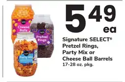 ACME Signature SELECT Pretzel Rings, Party Mix or Cheese Ball Barrels offer