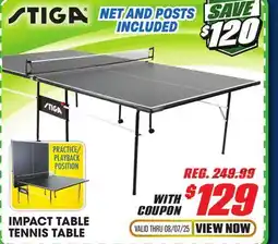Big 5 Stiga Impact Indoor Table Tennis Table offer