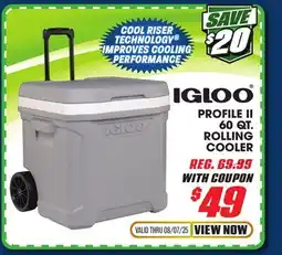 Big 5 Igloo Profile II 60-Qt. Rolling Cooler offer