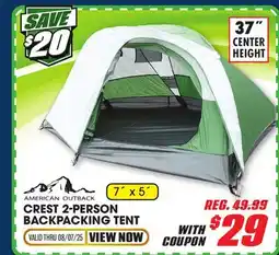 Big 5 American Outback Crest 2-Person Backpacking Tent offer