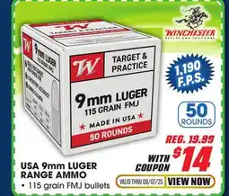 Big 5 Winchester USA 9MM Luger Range Ammo offer