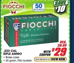 Big 5 Fiocchi Shooting Dynamics .223 Remington Ammunition offer
