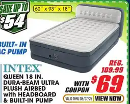 Big 5 Intex Queen 18 Dura-Beam Ultra Plush Airbed with Headboard and Built-In Pump offer