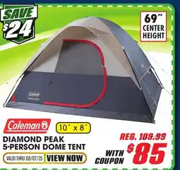 Big 5 Coleman Diamond Peak 5-Person Dome Tent offer