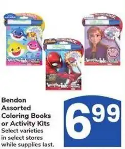 Albertsons Bendon assorted coloring books or activity kits offer