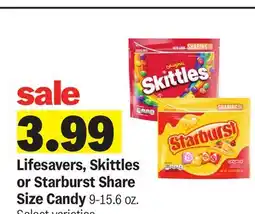 Meijer Lifesavers, Skittles or Starburst Share Size Candy offer