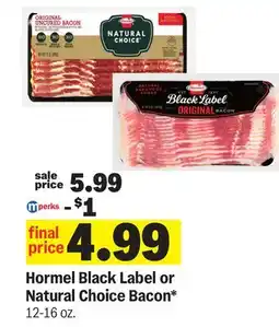 Meijer Hormel Black Label or Natural Choice Bacon offer