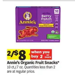 Meijer Annie's Organic Fruit Snacks offer