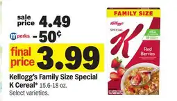 Meijer Kellogg's Family Size Special K Cereal offer