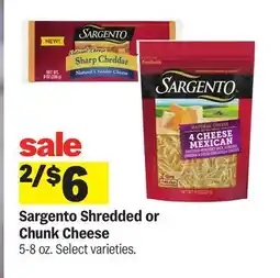 Meijer Sargento Shredded or Chunk Cheese offer