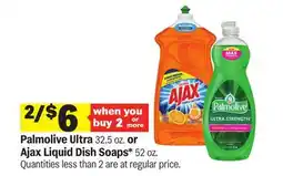 Meijer Palmolive Ultra 32.5 oz. or Ajax Liquid Dish Soaps* 52 oz offer