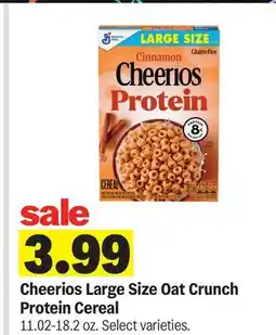 Meijer Cheerios Large Size Oat Crunch Protein Cereal offer