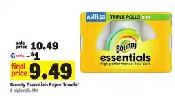 Meijer Bounty Essentials Paper Towels offer