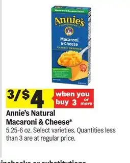 Meijer Annie's Natural Macaroni & Cheese offer
