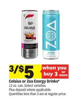 Meijer Celsius or Zoa Energy Drinks offer