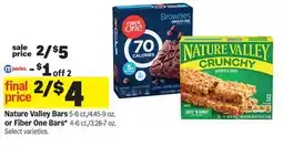 Meijer Nature Valley Bars 5-6 ct./4.45-9 oz. or Fiber One Bars* 4-6 ct./3.28-7 oz offer