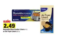 Meijer Reynolds Slow Cooker Liners 4 ct. or Air Fryer Liners 50 ct offer
