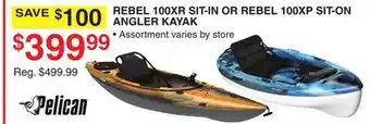Dunham's Sports REBEL 100XR SIT-IN OR REBEL 100XP SIT-ON ANGLER KAYAK offer