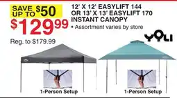Dunham's Sports 12' X 12' EASYLIFT 144 OR 13' X 13' EASYLIFT 170 INSTANT CANOPY offer