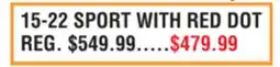 Dunham's Sports 15-22 SPORT WITH RED DOT offer