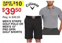 Dunham's Sports MEN'S STRIPE GOLF POLO OR MEN'S 10 PRO SPIN GOLF SHORTS offer