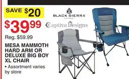 Dunham's Sports MESA MAMMOTH HARD ARM OR DELUXE BIG BOY XL CHAIR offer