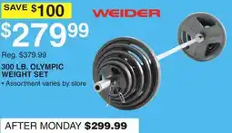 Dunham's Sports 300 LB. OLYMPIC WEIGHT SET offer