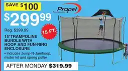 Dunham's Sports 15' TRAMPOLINE BUNDLE WITH HOOP AND FUN-RING ENCLOSURE offer