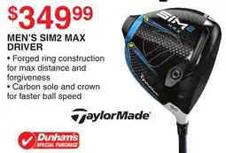 Dunham's Sports TAYLORMADE MEN'S SIM2 MAX DRIVER offer