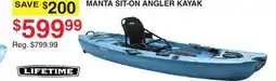 Dunham's Sports LIFETIME MANTA SIT-ON ANGLER KAYAK offer