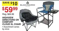 Dunham's Sports BLACK SIERRA HIGHVIEW DIRECTORS OR COMFORT CLOUD XL CHAIR offer