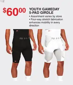 Dunham's Sports YOUTH GAMEDAY 5-PAD GIRDLE offer