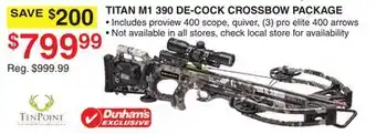 Dunham's Sports TITAN M1 390 DE-COCK CROSSBOW PACKAGE offer