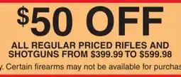 Dunham's Sports RIFLES AND SHOTGUNS offer