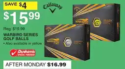Dunham's Sports WARBIRD SERIES GOLF BALLS offer
