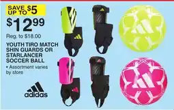 Dunham's Sports YOUTH TIRO MATCH SHIN GUARDS OR STARLANCER SOCCER BALL offer