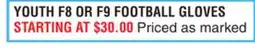 Dunham's Sports YOUTH F8 OR F9 FOOTBALL GLOVES offer