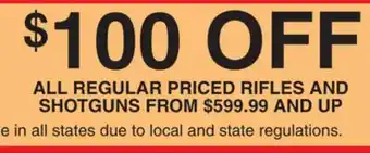Dunham's Sports RIFLES AND SHOTGUNS offer