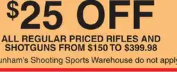 Dunham's Sports ALL REGULAR PRICED RIFLES AND SHOTGUNS offer