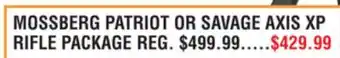 Dunham's Sports MOSSBERG PATRIOT OR SAVAGE AXIS XP RIFLE PACKAGE offer