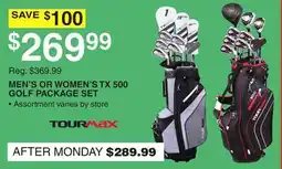 Dunham's Sports MEN'S OR WOMEN'S TX 500 GOLF PACKAGE SET offer