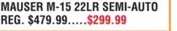 Dunham's Sports MAUSER M-15 22LR SEMI-AUTO offer