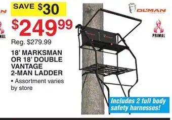 Dunham's Sports 18' MARKSMAN OR 18' DOUBLE VANTAGE 2-MAN LADDER offer