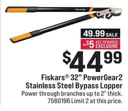 Ace Hardware Fiskars 32 PowerGear2 Stainless Steel Bypass Lopper offer