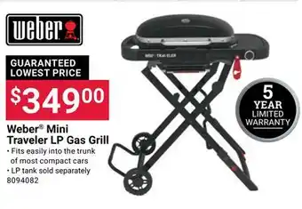 Ace Hardware Weber Mini Traveler LP Gas Grill offer