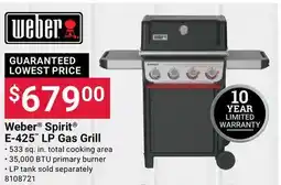 Ace Hardware Weber Spirit E-425 LP Gas Grill offer