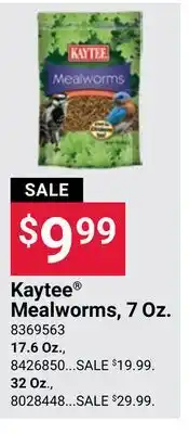 Ace Hardware Kaytee Mealworms, 7 Oz offer