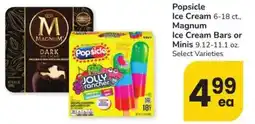 Albertsons Popsicle ice cream magnum ice cream bars or minis offer